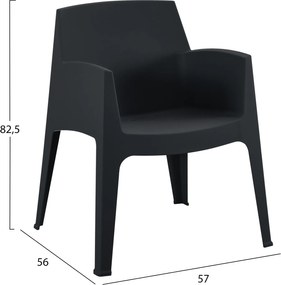 ΠΟΛΥΘΡΟΝΑ ΠΟΛΥΠΡΟΠΥΛΕΝΙΟΥ SLEEK HM6370.02 ΜΑΥΡΗ 68x63x82,5Υεκ.