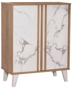 Shoe rack-cabinet Kumen melamine in oak marble shade 74x38x95cm 74x38x95 εκ.