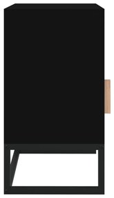 Κομοδίνα 2 τεμ. Μαύρα 40x30x55,5 εκ Επεξεργασμένο Ξύλο &amp; Σίδερο - Μαύρο