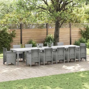 vidaXL Τραπέζι Κήπου Ανοιχτό γκρι 400 x 100 x 73 εκ. συνθετικό ρατάν