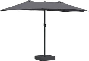 vidaXL Ομπρέλα Κήπου Ανθρακί 385 x 209 x 244 εκατοστά