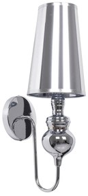 01498 GloboStar® GLOBOSTAR® LAURA 01498 Μοντέρνο Φωτιστικό Τοίχου - Απλίκα με Ντουί 1 x E27 AC 220-240V IP20 - Ασημί - Μ21 x Π15 x Y48cm