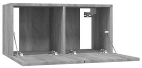 vidaXL Έπιπλα Τηλεόρασης Τοίχου 4 τεμ. Γκρι 60x30x30 εκ. Επ. Ξύλο