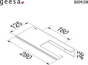 Geesa Leev 8209 Black Matt - Χαρτοθήκη με Εταζερα