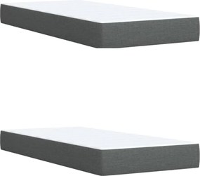 vidaXL Κρεβάτι Boxspring με Στρώμα Σκούρο Γκρι 200x200 εκ. Υφασμάτινο