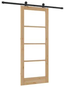 vidaXL Συρόμενη Πόρτα ORKDAL Καφέ 83 x 202 εκ. Ξύλο και μέταλλο