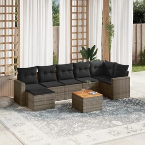 vidaXL Patio Sofa Set 7-θέσια Grey and Dark Grey