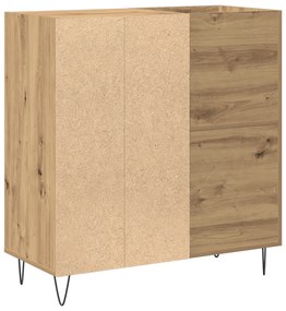 vidaXL Κιβώτιο Δίσκων Μαύρο Δρυς 84,5x38x89 εκ Κατασκευασμένο Ξύλο