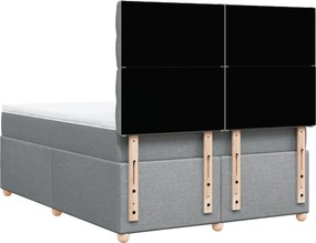 vidaXL Κρεβάτι Boxspring με Στρώμα Αν. Πράσινο 160x200εκ Υφασμάτινο