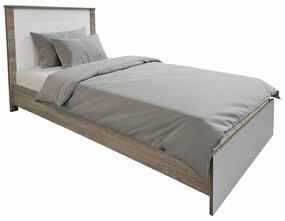 Κρεβάτι Athos pakoworld σε sonoma-λευκό απόχρωση 90x190εκ