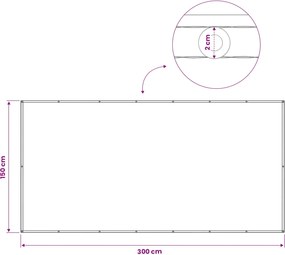 vidaXL Αδιάφανο σκίαστρο μπαλκονιού 150 x 300 cm