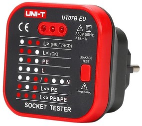UNI-T tester πρίζας UT07B-EU, 230V, 50Hz