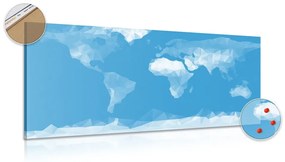 Εικόνα στον παγκόσμιο χάρτη φελλού σε πολυγωνικό στυλ - 120x60  arrow
