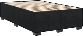 vidaXL Κρεβάτι Boxspring με Στρώμα Μαύρο 120x190 εκ. Βελούδινο
