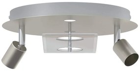 vidaXL Σποτ οροφής Ασημί 29 x 29 x 11 εκ Χάλυβας και γυαλί