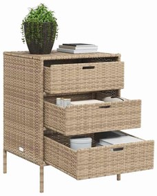 vidaXL Ντουλάπι Αποθήκευσης Κήπου Beige 55x59x80 εκ. Συνθετικό Ρατάν