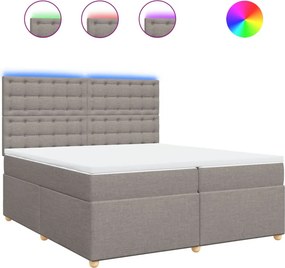 vidaXL Κρεβάτι Boxspring με Στρώμα Taupe 200x200 εκ. Υφασμάτινο