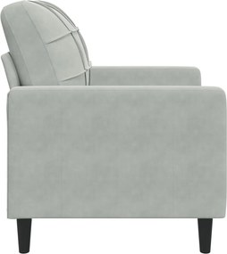 vidaXL Πολυθρόνα Ανοιχτό Γκρι 60 εκ. Βελούδινη