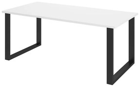 Τραπέζι Tucson 139, Μαύρο, Άσπρο, 75x90x185cm, 54 kg, Πλαστικοποιημένη μοριοσανίδα, Μέταλλο | Epipla1.gr
