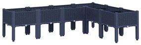 vidaXL Ζαρντινιέρα Κήπου με Πόδια Μπλε Γκρι 160x120x42 εκ. Πολυπροπυλένιο