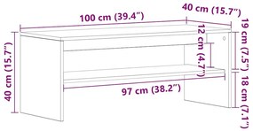 Έπιπλο Τηλεόρασης Γυαλιστερό Λευκό 100x40x40 εκ. Μοριοσανίδα - Λευκό