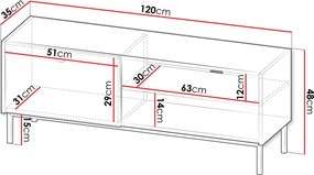 Έπιπλο τηλεόρασης Nutero mini-Leuko - 120.00Χ35.00Χ48.00cm