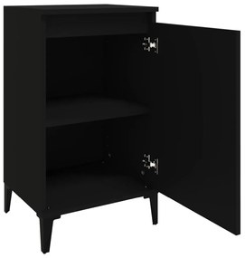 vidaXL Κομοδίνα 2 τεμ. Μαύρα 40 x 35 x 70 εκ. από Επεξεργασμένο Ξύλο
