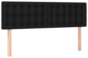 vidaXL Κρεβάτι Boxspring με Στρώμα &amp; LED Μαύρο 140x200 εκ. Υφασμάτινο