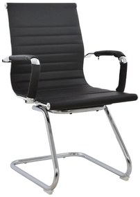 Conference chair  with arms and black PU 58x62x90cm