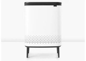 Καλάθι πλυσίματος Brabantia Bo 1004176, 2x45 l, Πλήρωση χωρίς άνοιγμα, οπές εξαερισμού, ρυθμιζόμενα πόδια, Λευκό