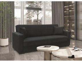 ROVER BLACK ΥΦΑΣΜΑ 3ΘΕΣΙΟΣ ΚΑΝΑΠΕΣ/ΚΡΕΒΑΤΙ ΜΕ ΑΠΟΘ.ΧΩΡΟ 210X80εκ.