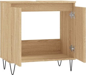 vidaXL Ντουλάπι Μπάνιου Sonoma Δρυς 58 x 33 x 60 εκ. από Επεξεργ. Ξύλο