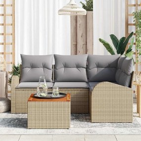 vidaXL Σετ Καναπέ Κήπου 5 pcs Beige, ανοιχτό γκρι