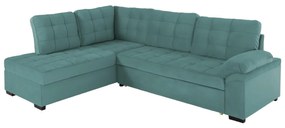 SOFABED LEFT CORNER JADE  SEAFOAM GREEN VELVET 250x80-180x73-88Hcm.