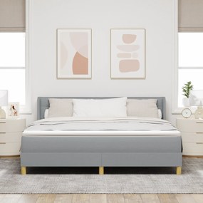 vidaXL Κρεβάτι box spring με στρώμα σε ανοιχτό γκρι, 180 x 200 εκ., ύφασμα