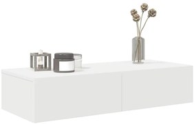 vidaXL Ράφι τοίχου με συρτάρια Λευκό 80x33x17 cm Κατασκευασμένο ξύλο