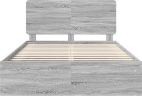 vidaXL Σκελετός Κρεβατιού Γκρι Sonoma 140 x 190 cm