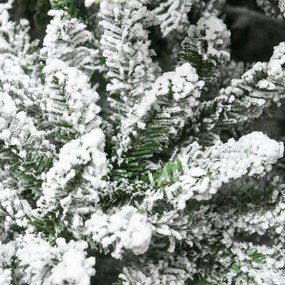 HOMCOM Χριστουγεννιάτικο Δέντρο, Τεχνητή Ελάτη, 1,80m ύψος, Πλούσιο σχήμα, Ρεαλιστική εμφάνιση, Χιονισμένα κλαδιά, Κουκουνάρια