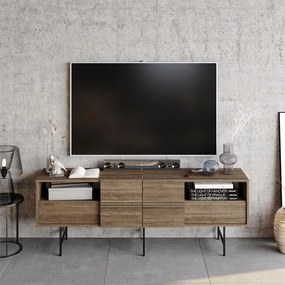 Μπουφές Kevan καρυδί-μαύρο πόδι 180x35x65εκ 180x35x65 εκ.