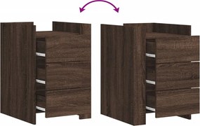 vidaXL Κομοδίνο Καφέ Δρυς 45x50x65 εκ. από Επεξεργασμένο Ξύλο