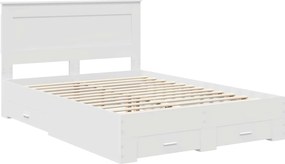 vidaXL Σκελετός Κρεβατιού Λευκό 140 x 190 cm Επεξεργασμένο Ξύλο