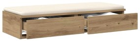 vidaXL Συρτάρια κρεβατιού με συρτάρι artisan δρυς 90 x 36.5 x 16.5 εκ