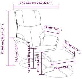 Πολυθρόνα Μασάζ Ανακλινόμενη με Υποπόδιο Γκρι Συνθετικό Δέρμα  - Γκρι