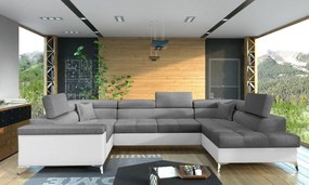 Γωνιακός καναπές Motta-Δεξιά-Leuko-Gkri - 350.00Χ202.00Χ70.00cm