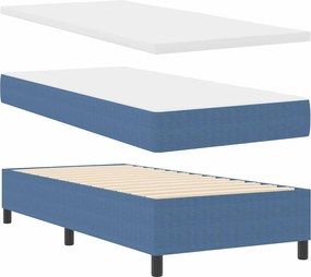 vidaXL Κρεβάτι με ελατήρια Μπλε και άσπρο 100 x 200 cm