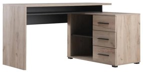 Office Desk Arhimed Grey Oak - Black 138x102x75 cm