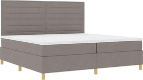 vidaXL LED Κρεβάτι με βάθρο με στρώμα Taupe 200 x 200 cm ύφασμα