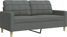 vidaXL Σετ Σαλονιού 2 Τεμαχίων Σκούρο Γκρι Υφασμάτινο