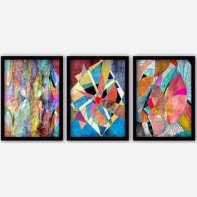 Κάδρα (Σετ 3Τμχ) 364LUL1362 35x45cm Multi Wallity Vertical Πλαστικό,Mdf