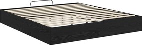 vidaXL Κρεβάτι Οθωμανικού Τύπου Μαύρη Δρυς 203 x 180 x 25 εκ